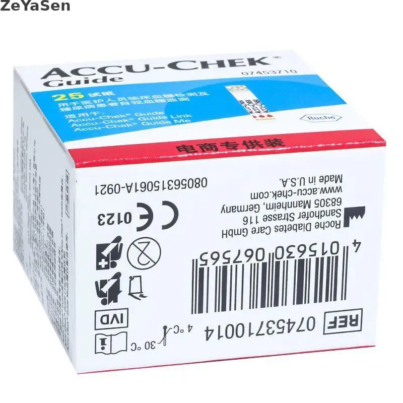 Latest Accu-chek Guide Roche Zhihang Blood Glucose Test Strip (no Chipless) 50pcs Test Strip(no Box)/100pcs Strip