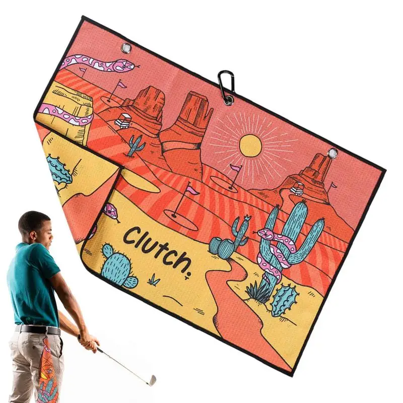 

Полотенце для гольфа, сумки для гольфа, впитывающие пот, портативные полотенца с карабином для очистки гольф-клубов