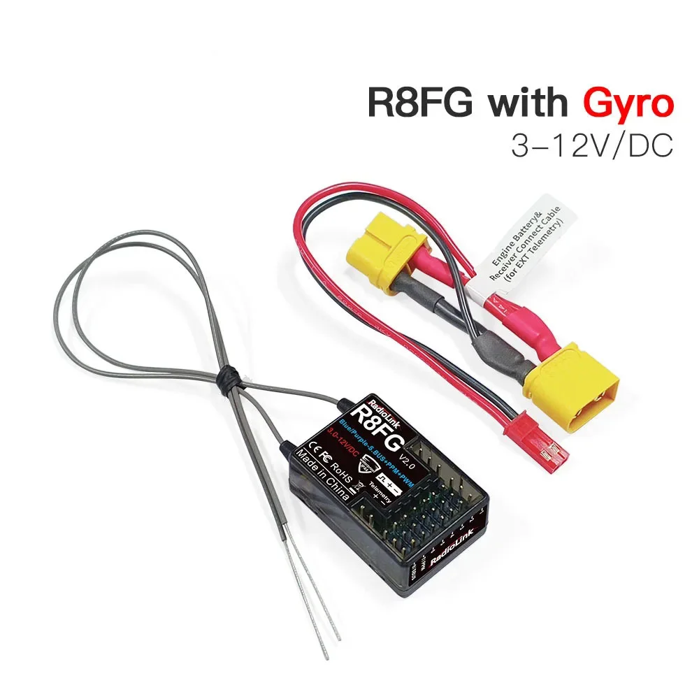 

Radiolink R8FG V2.1 2.4GHz 8CH Dual Antenna Built-in Gyro Long Range RX RC Receiver RC8X RC6GS RC4GS T8S T8FB Transmitter