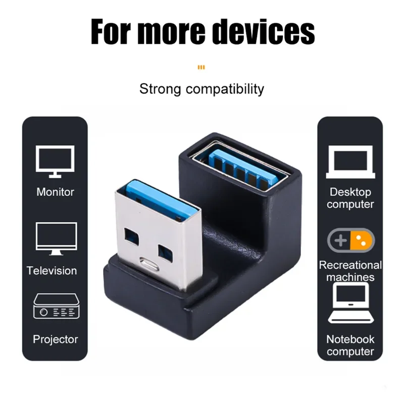 Usb용 U 자형 직각 어댑터-타입 C USB C-타입 C 어댑터 범용 L-모양 USB A Male-USB A Female 변환기