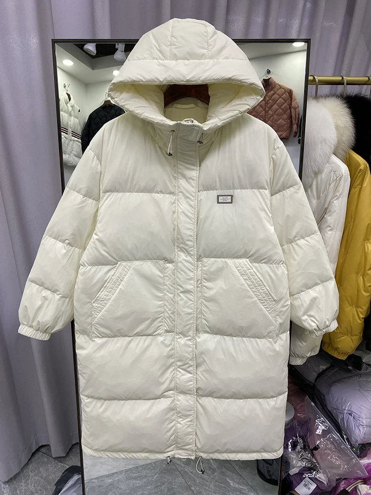 Women Long Down Jacket New Casual Style White Duck Down Jackets Autumn Winter Coats And Parkas