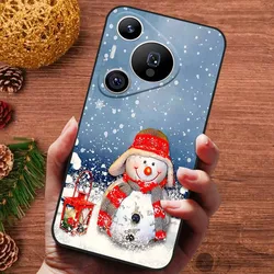 Festive Holiday Painted Silicone Phone Case - Soft and Stylish Cover for Pura 70 Ultra (1)