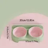 Eco-Friendly Cat Bowl Dual-Bowl Set - Slanted Mouth Food & Water Bowl for Cats, Also Suitable for Dogs, 5