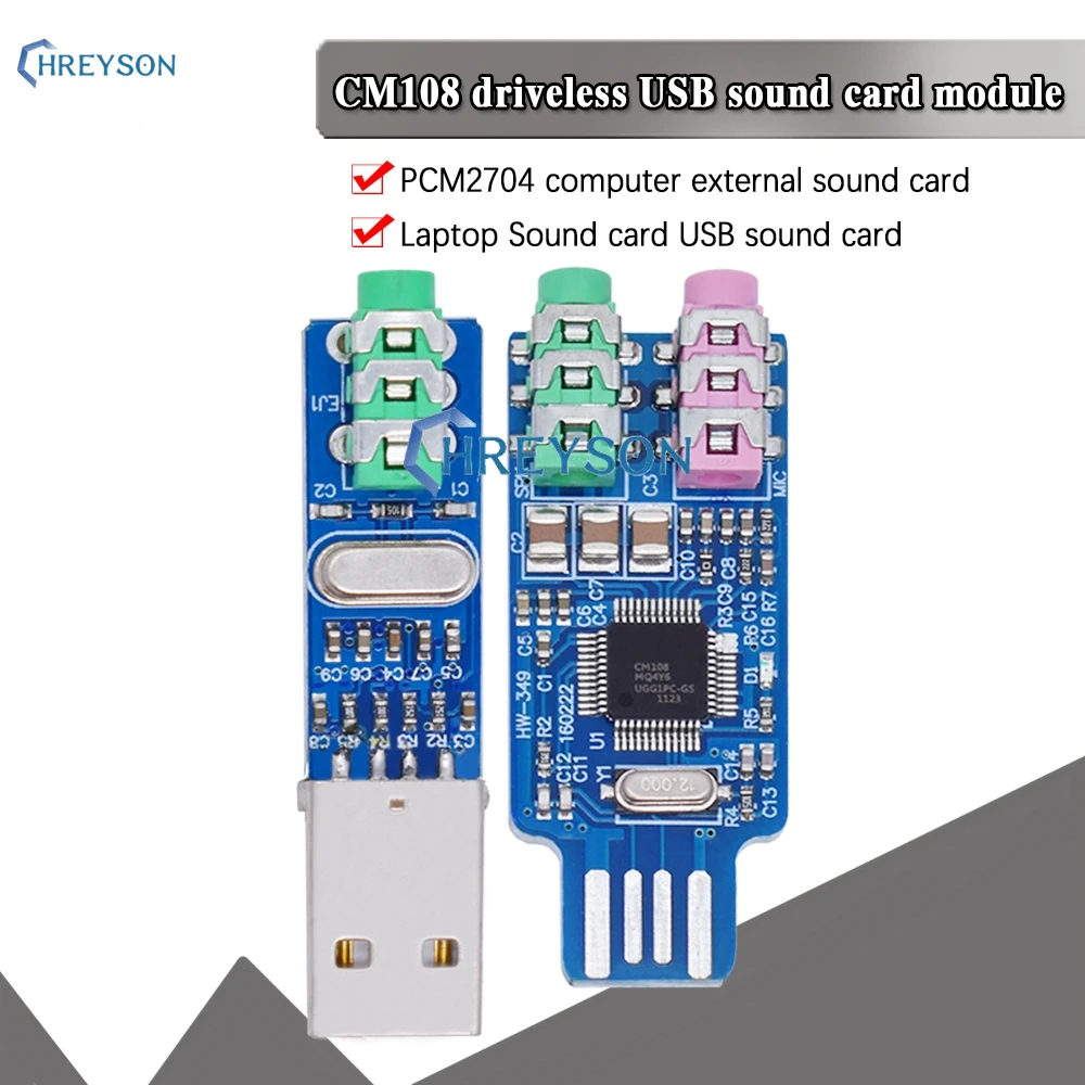 5V Mini Pcm2704 Cm108 Usb Dac Hifi Usb Sound Card Usb Power Dac Decoder Board Module Per Arduino Raspberry Pi 16 Bit