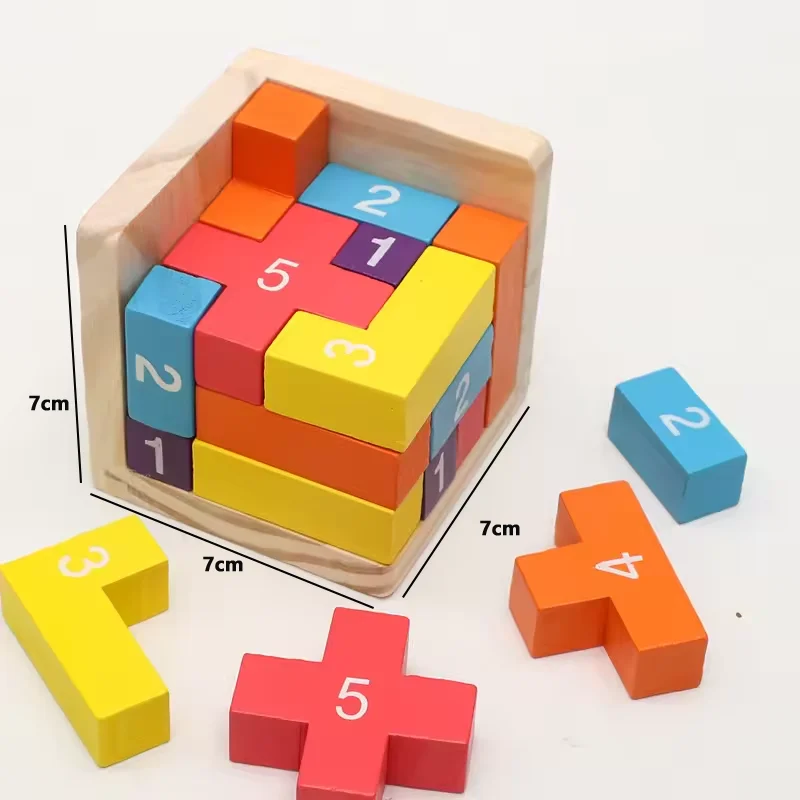 3D Cube Puzzle Luban Interlocking Creative Educational Wooden Toy Brain thumbnail 10