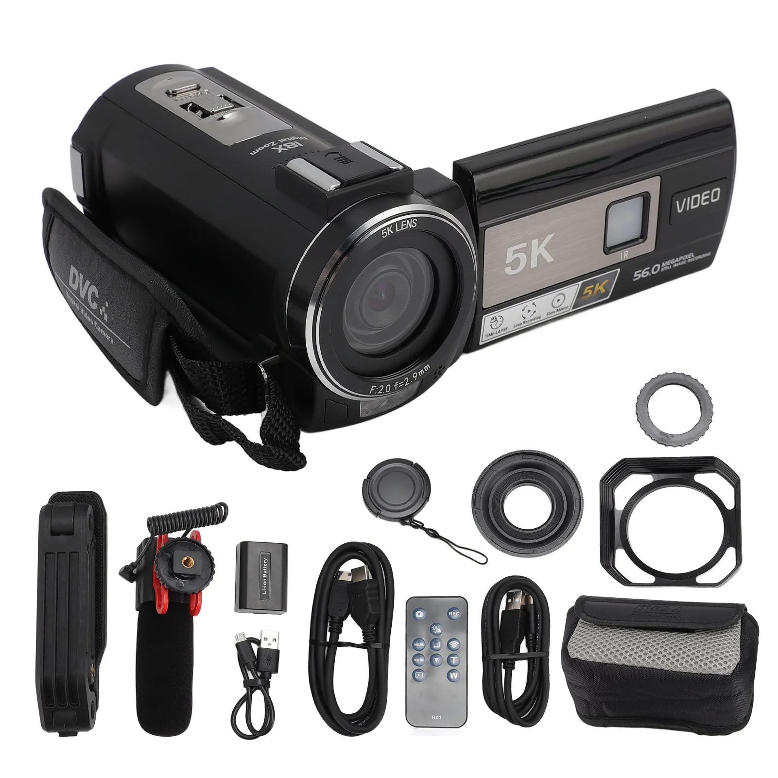 Digital Video Camera 56MP DV Digital Camera 5K WIFI 3in 18X Zoom Anti ...