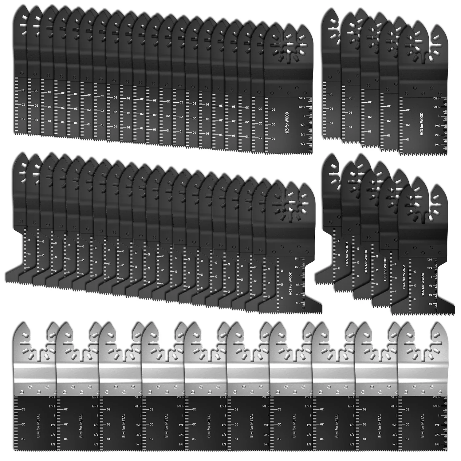 60pcs Multi tool Klingen hcs mischen oszillierende Sägeblätter Schnell verschluss oszillierende Werkzeug zubehör universelle schnelle Schneid klingen