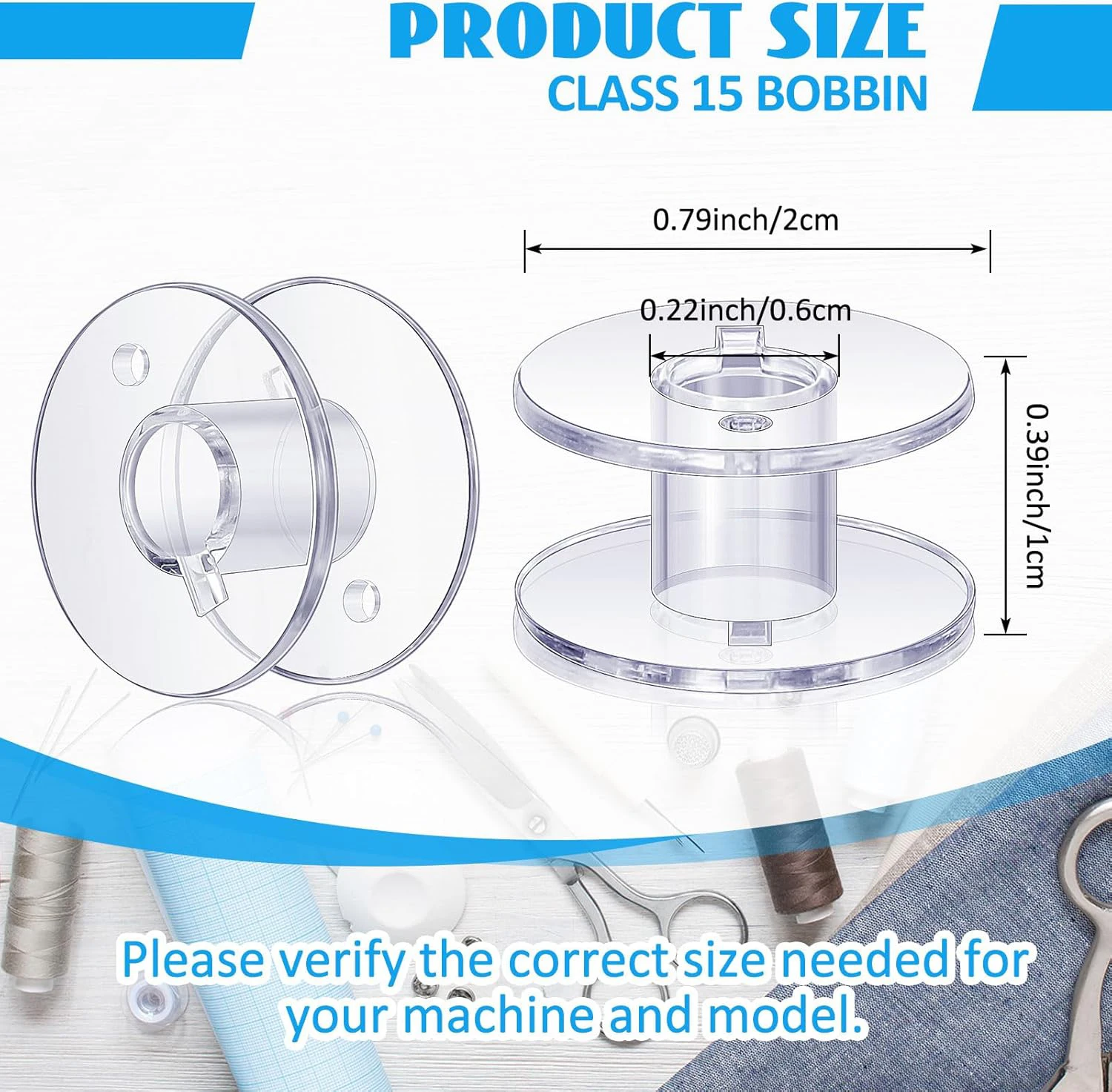Plastic Bobbins 15 Bulk Compatible SA156 Sewing Machine Transparent for Thread Embroidery Spool Parts