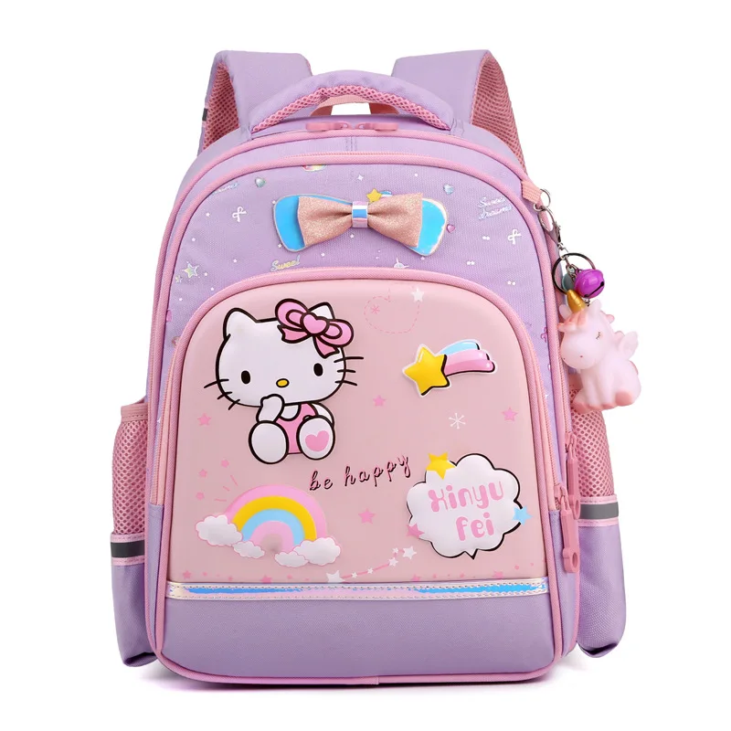Hello Kitty schoolbag children's primary school student cartoon anime backpack girl British style lightweight spine shoulder bag