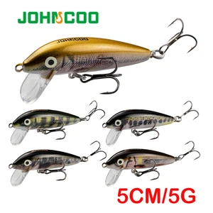 JOHNCOO 5 см 5g тонущий Гольян рыболовные приманки, наживки and Hard Bait Jerkbait для окуня, рыболовные снасти