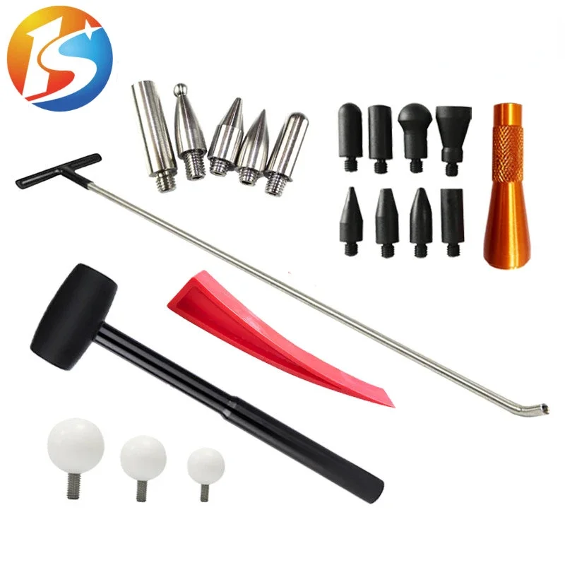 New Auto Dent Removal Tools Paintless Car Dent Repair Newly Design Rods Tool Hook Tools Push Rod with Tap Down Heads (R1)