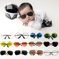 Baby Glasses Newborn Photography Accessories Baby Girl Boy Flat Glasses Photo Props Infant Heart Shape Eyeglasses Studio Shoot 1