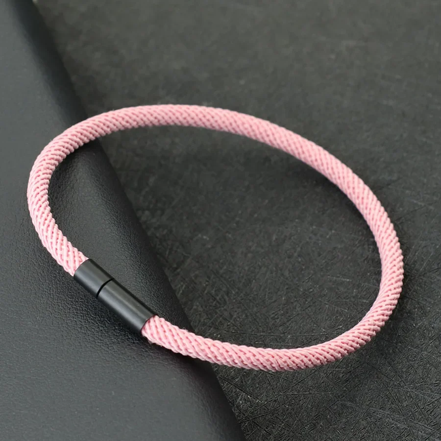 الحد الأدنى الموضوع سوار للرجال النساء الأسود مشبك...