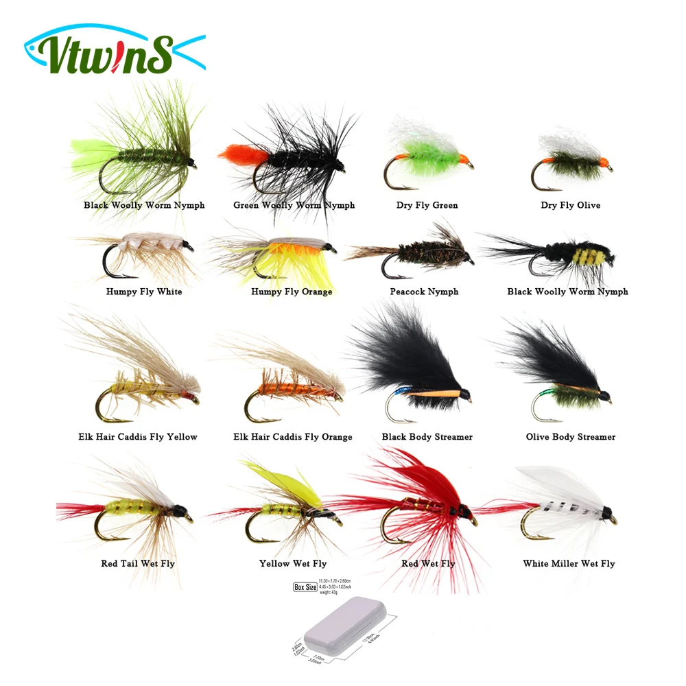 Bassdash Fly Fishing Flies Kit Assortment with Box, 80 pcs with Dry Wet  Flies, Nymphs, Streamers, Popper etc. - AliExpress