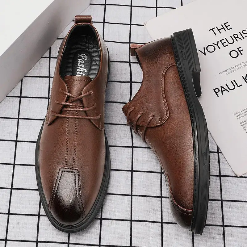 

Suit Shoes Men's Black Business Fashion Shoes Men's Shoes Casual Leather Shoes Male Martin Boots British Men's Wedding Shoes Sho