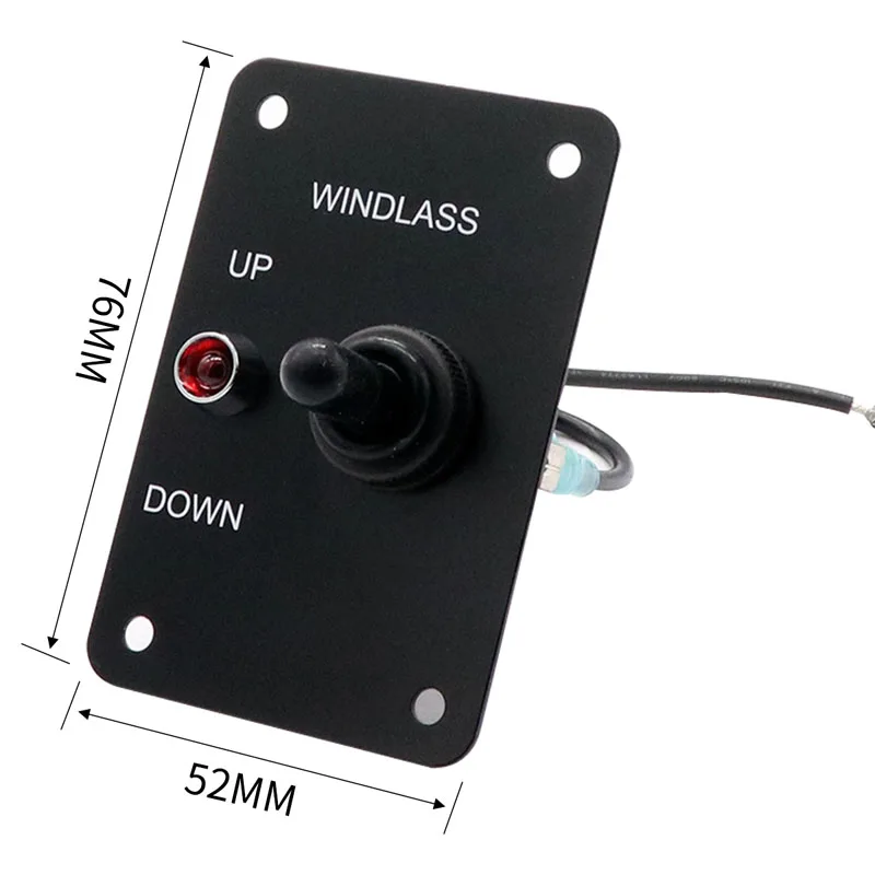 Marine Boat Anchor Windlass Control Panel Return Aluminum Plate 2 Way Led Light Up/Down Toggle Switch Anchor Winch images - 6