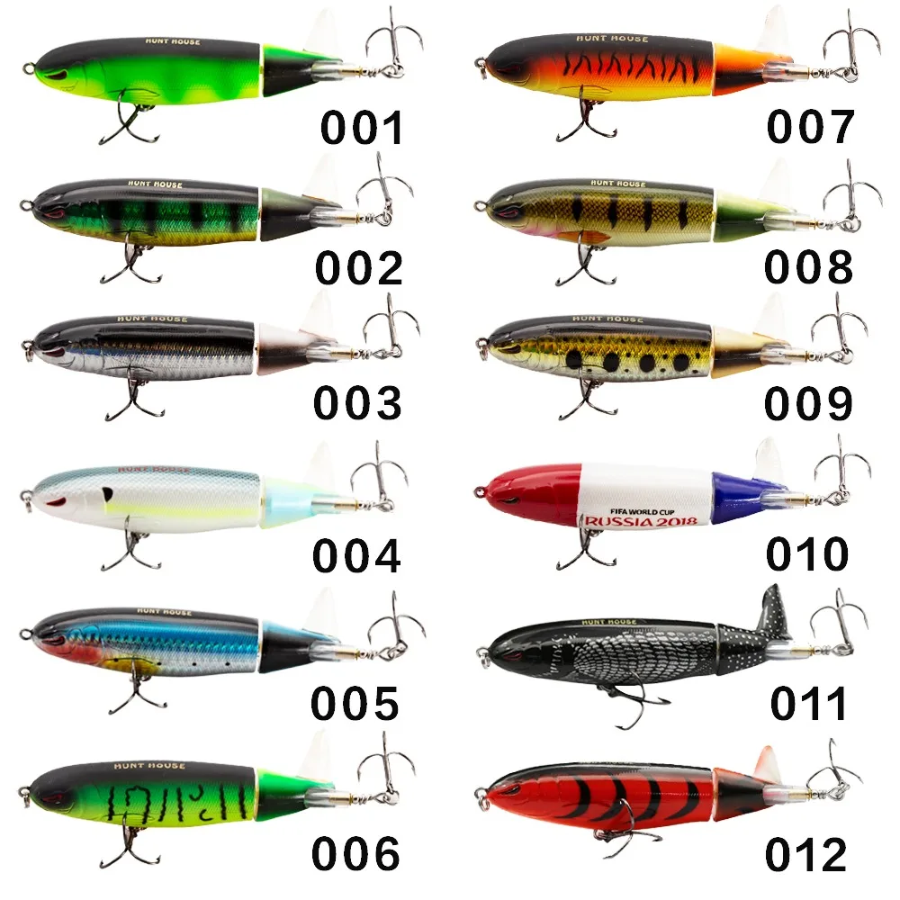 Hunthouse Whopper Plopper 90mm 130mm origin hooks Rotate wobblers Bass  Propeller Hard Bait Floating lure Whopper Popper 9cm 13cm - AliExpress