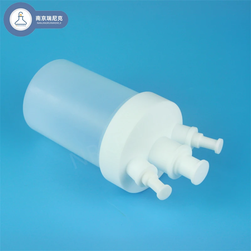 산, 알칼리, 고온 내성 PFA 평평한 바닥 플라스크, 3 목 맞춤형 투명 가시성 반응, 500ml