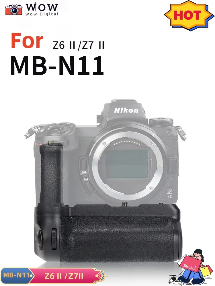 Punho de Bateria com Controle Remoto para Nikon, MB-N11, Bateria de Substituição, 2.4G, Z6II, Z6 II, Z7II, Z7 II