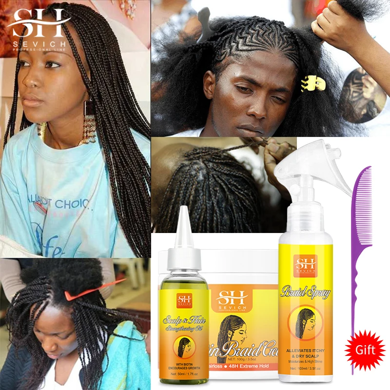 African Braid Knitted Clean Itch Relief Set Hair Shaping Cream Anti hair Break Anti itchy scalp Anti hairloss Cleaning Scalp