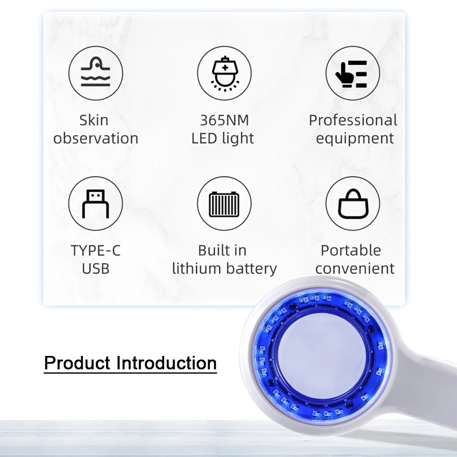 NEW Woods Lamp Skin Analyzer For Skin UV Magnifying For Beauty Facial Testing Wood Lamp Light Skin Analysis Detection Skin Care