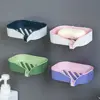 Plastic Double Layer Soap Holder Punch-Free Wall-mounted Drain Soap Dish Holder Removable Self Adhesive Soap Box Kitchen 1
