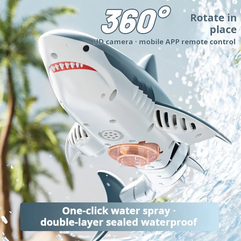 New S6 Simulation Remote Control Shark 2.4G Electric Water Toy Shark Boat Model Swinging Fish Toy Festival Gift 3
