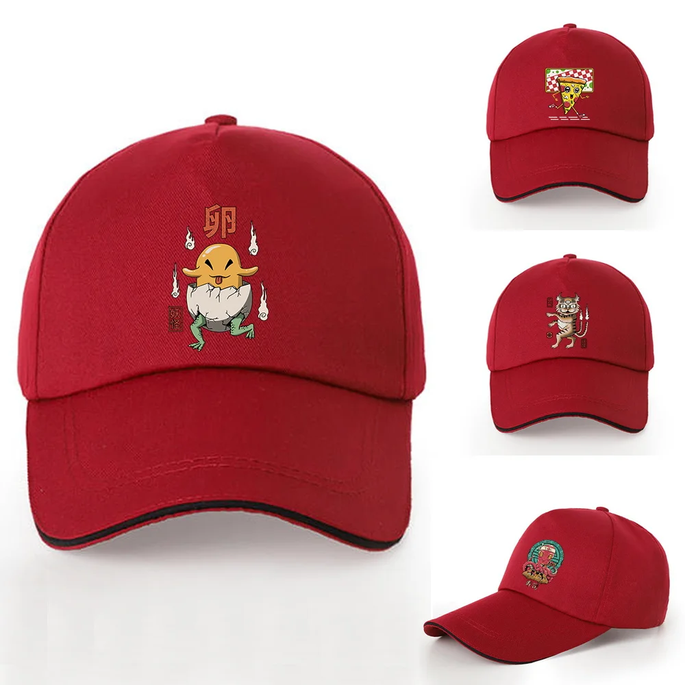 

Fishing Hat for Male Female Cute Monster Print Baseball Cap Outdoor Adjustable Cotton UV-proof Visors Hats Snapback Hip Hop Hats