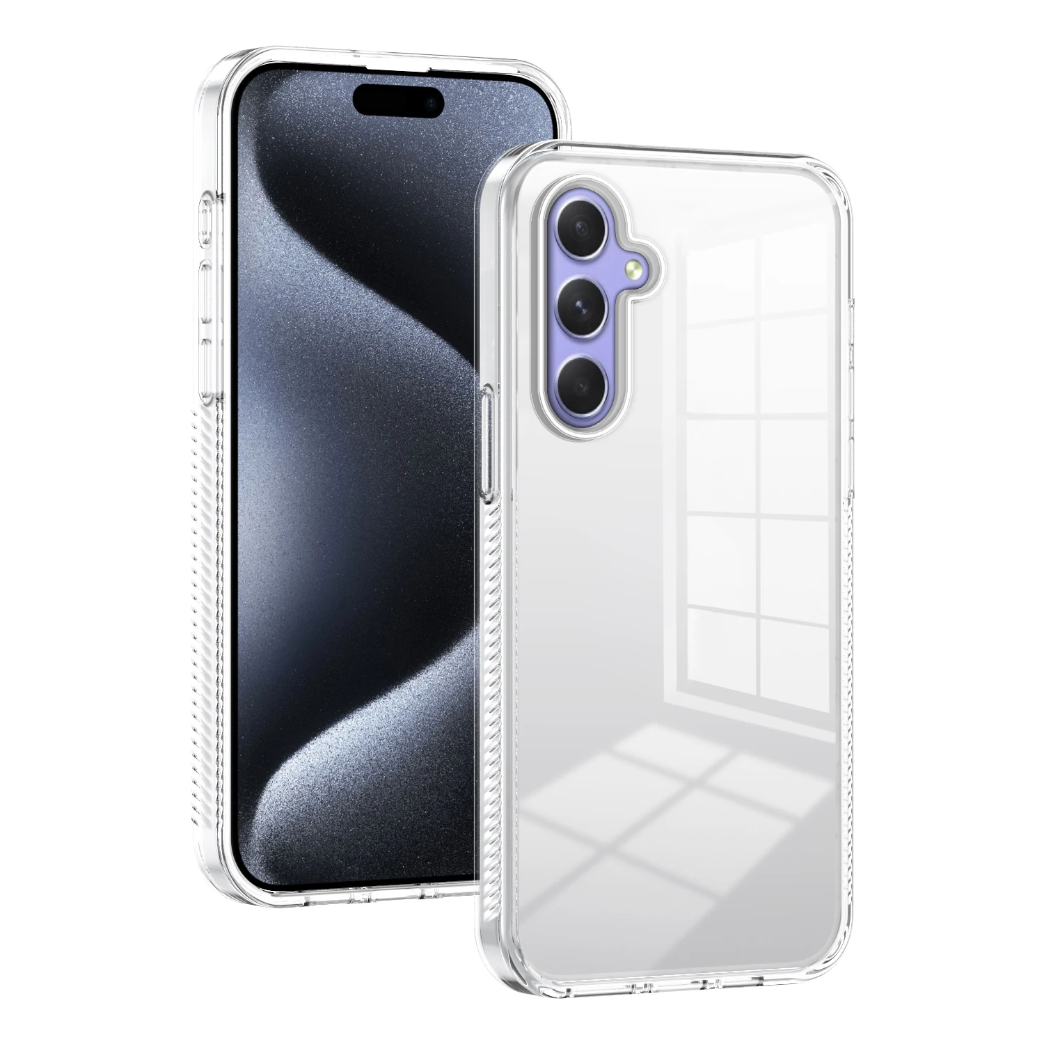 Transparent Anti-slip Soft TPU+PC Clear Case Cover