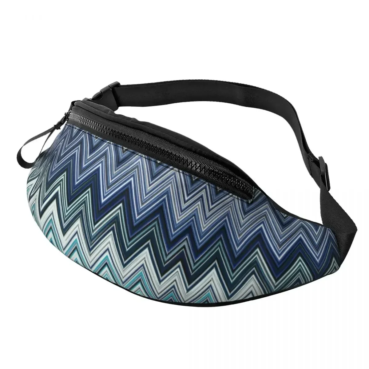 

Home ZigZag Multicolor Fanny Bag Customized Chic Geometric Crossbody Waist Pack Men Women Running Phone Money Pouch