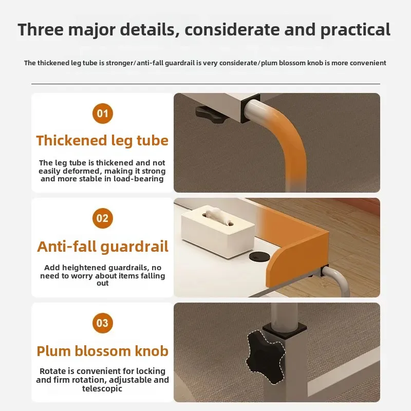 Double Desktop Laptop Table On Bed Mobile Adjustable Straddle Bed Lazy Table Care