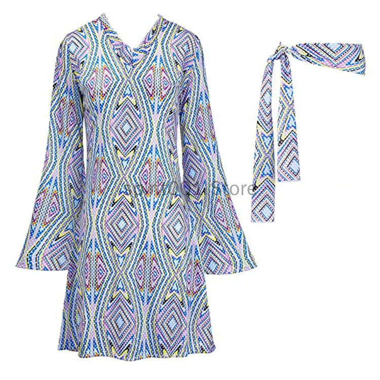 Ulikey Disfraz Hippie Mujer Años 70, Vestido Hippie De Los Años 60, 70 Con Accesorios, Disfraz De Los Años 60 Y 70 Para Mujer, Ropa Hippie Disco Para Carnaval Fiesta Cosplay Halloween