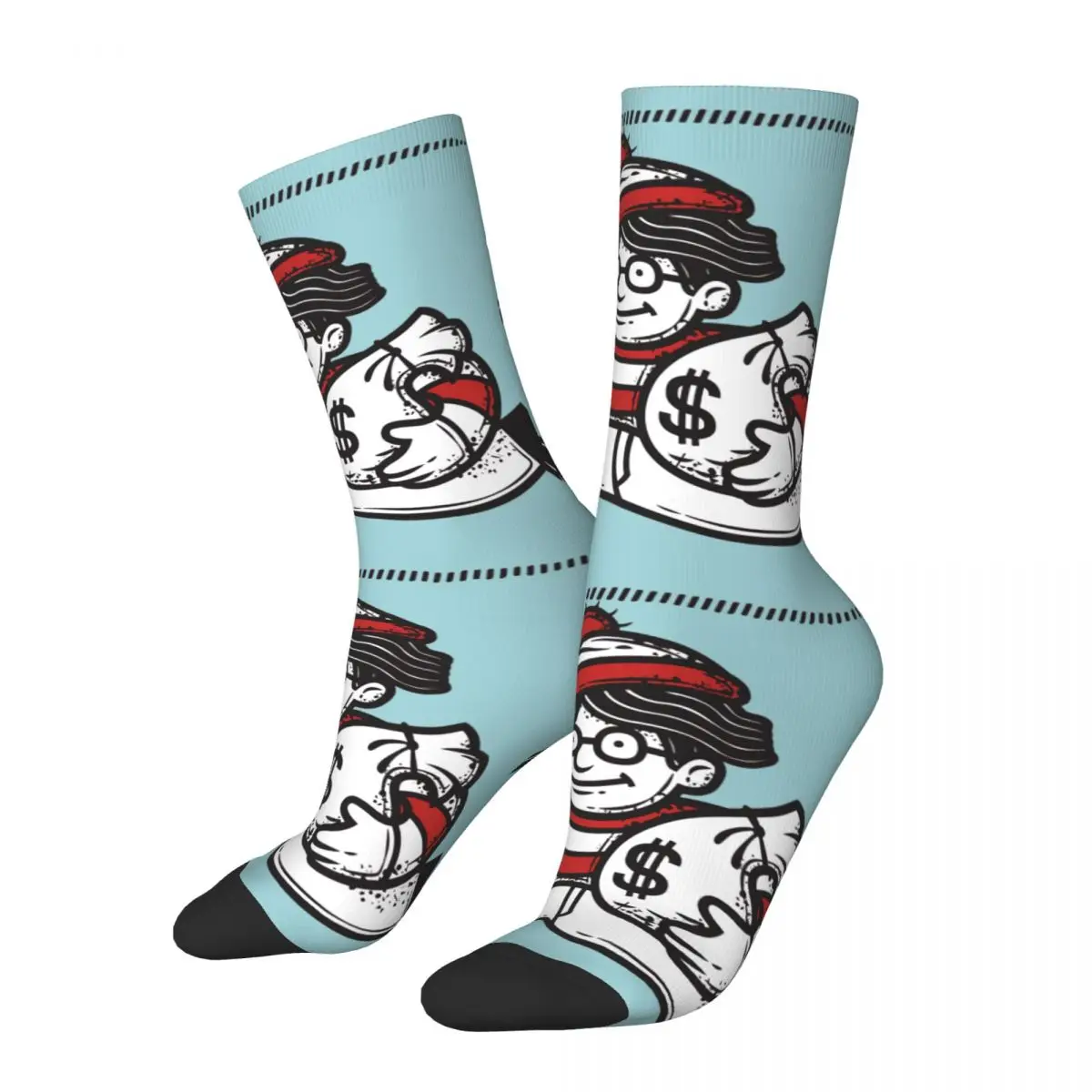 Vintage Catch Me If You Can Crazy Calzini A Compressione Da Uomo Unisex Wh'S Wally Waldo Harajuku Seamless Novità Happy Crew Sock