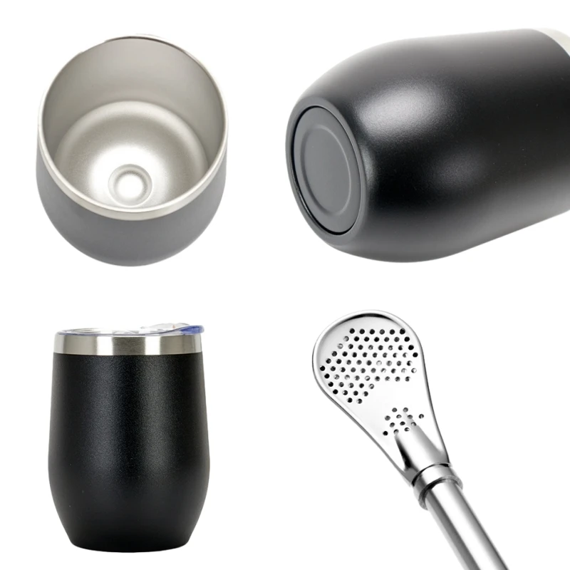 Premium Yerba Mate Gourd Set – Double-Wall Stainless Steel Tea Cup with Bombilla
