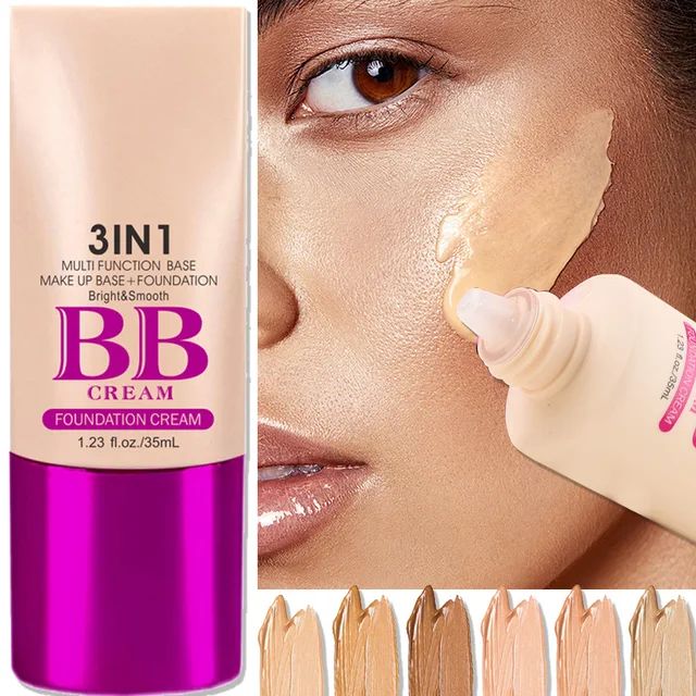3 In 1 Multi-Function Base Make-UP Liquid Fundation Brighten &Smooth BB Cream Breathable Oil Control Poreless Skin Concealer