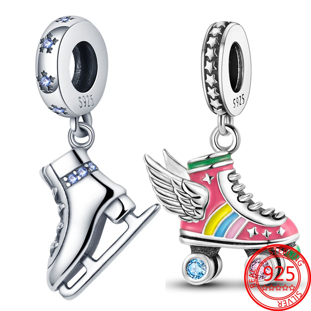 Charms de plata de 2022 para mujer, accesorio de patinaje sobre hielo, compatible con pulsera Pandora, regalo de joyería para chica, Serie invierno, nueva colección de 925|Amuletos| - AliExpress