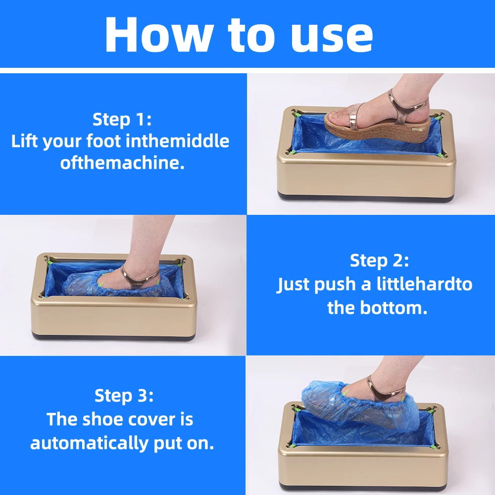 Automatic Shoe Cover Machine with 200 Disposable Shoe Covers Cover Dispenser for Home & Office Disposable Non-slip indoors
