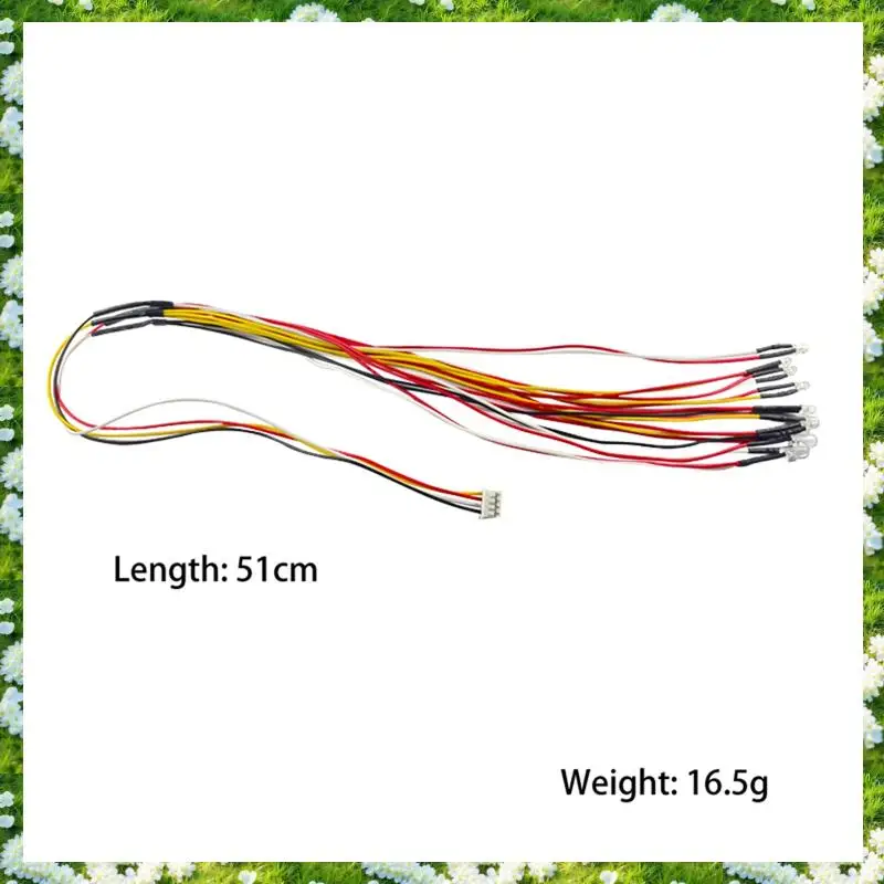 2025-10 LED 라이트 2개 빨간색 4개 노란색 4개 흰색 WPL D12 D42 1/10 RC카 업그레이드 부품 장식 액세서리, 10개 LED 라이트 2개 빨간색 4개 노란색