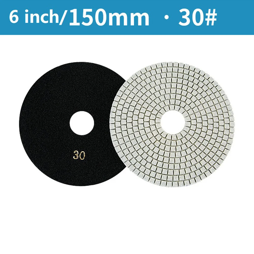 

6 Inch 150mm Dry/wet Diamond Polishing Pads Flexible Grinding Discs For Granite Dry Use Sharp Flexible Sanding Disc Resin Bond