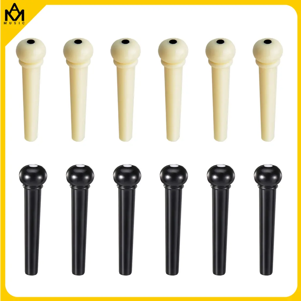 6pcs ABS Guitar Pegs String Turned Bridge Pin Set for Acoustic Guitar Bridge Pins Replacement Accessories 50pcs acoustic guitar string nails bridge pin solid cones part repair plastic accessories for acoustic guitar black bridge pins