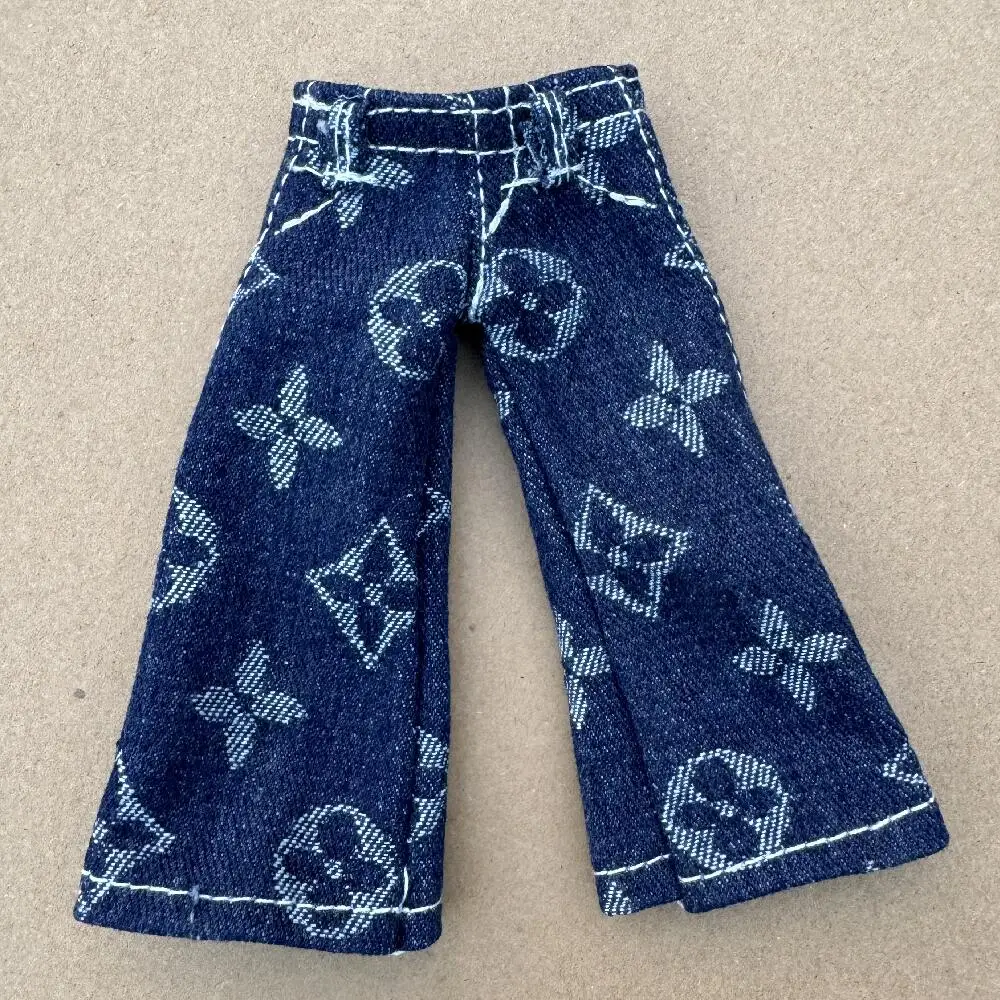 Handmade Vintage Hip-Pop Doll Trousers - DIY Accessory