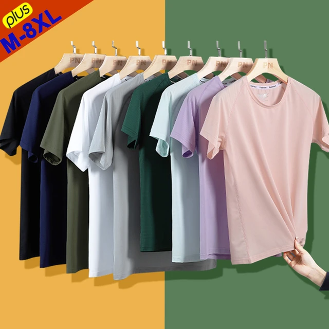 Free Shipping T-Shirts Men Women Plus Size 6XL 7XL 8XL Male Camping Tshirt  Female Summer Tee Shirt Business Fast Dry Yoga Tops - AliExpress