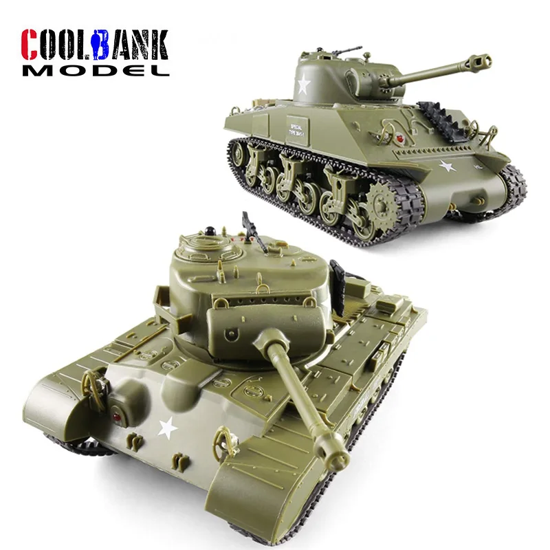 Henglong 1/30 Sherman m4a3 vs Pershing m26 инфракрасные боевые танки, боевой бой 2,4 ГГц, Боевая Панцера, строительные игрушки m4a3 m26