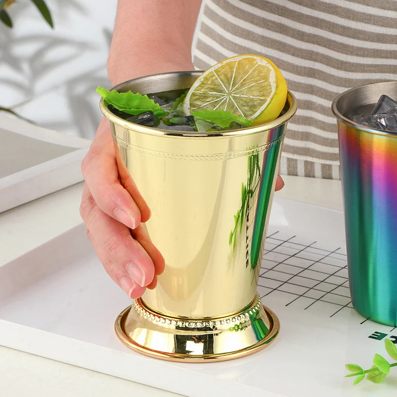 

Creative Stainless Steel Household Color Mug Cocktail Glass Beer Glass Water Glass Using Environmentally Friendly Wine Metal Cup