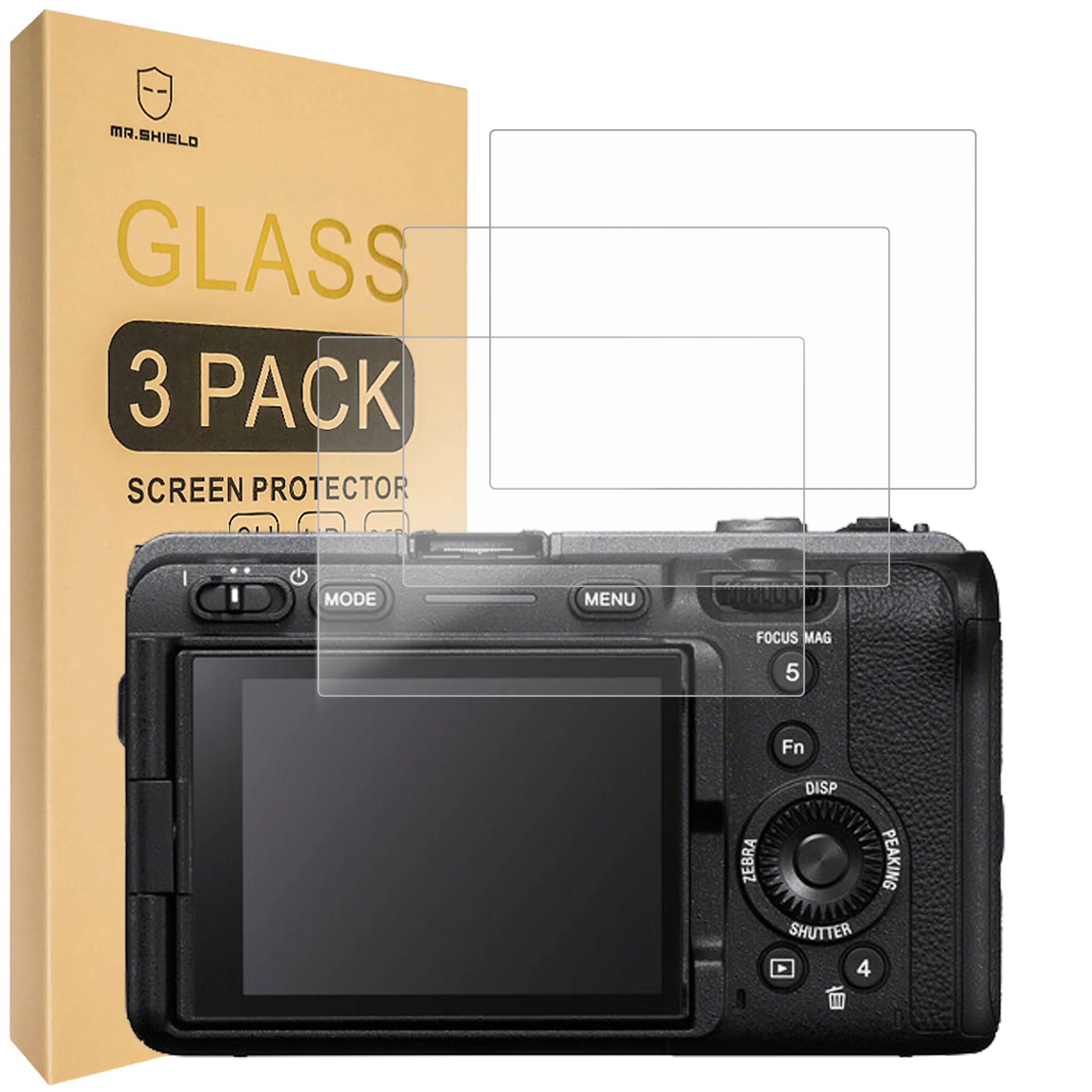 

Mr.Shield [3-Pack] Screen Protector For Sony FX30 Camera [Tempered Glass] [Japan Glass with 9H Hardness] Screen Protector