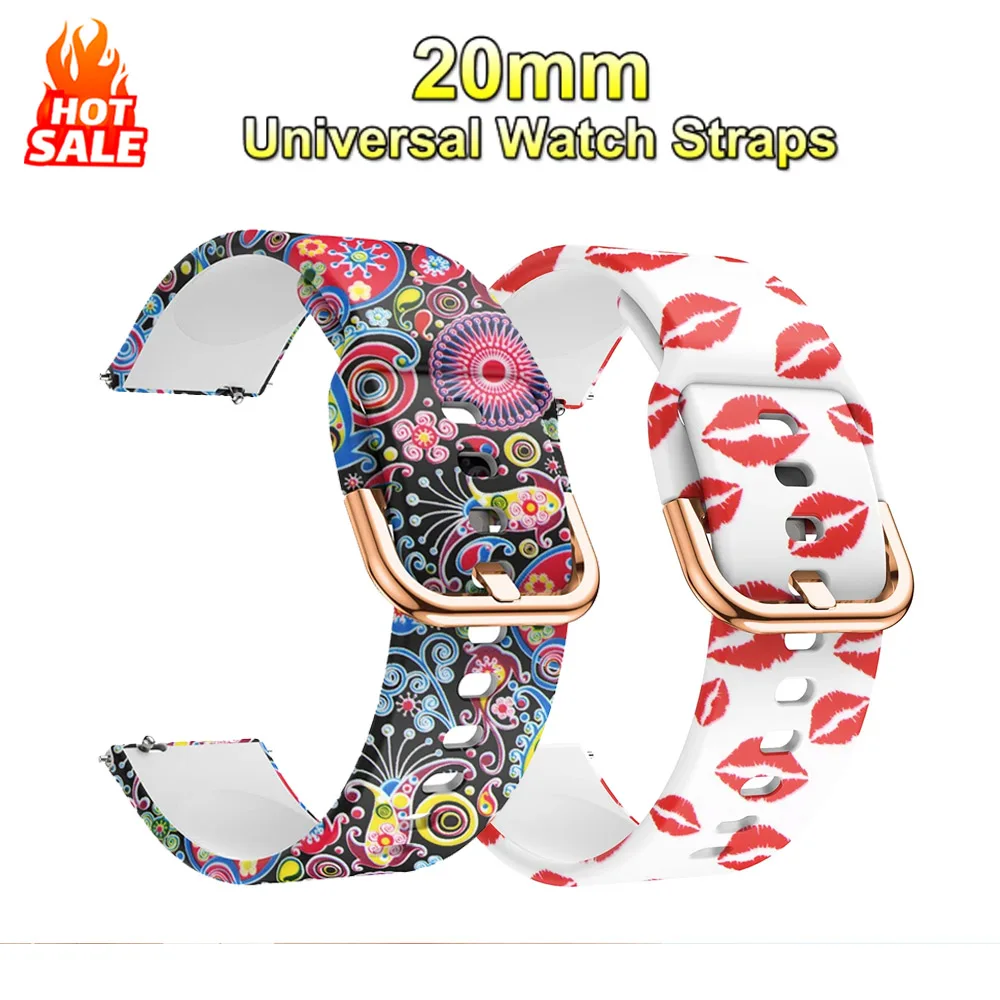 Universal 20mm Quick Release Soft Silicone Watch Strap Wristband