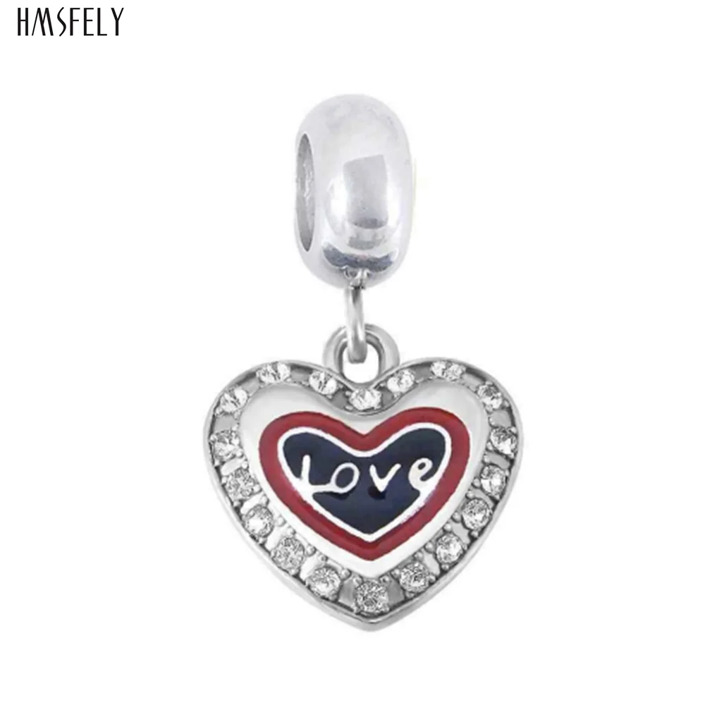 

HMSFELY LOVE text Heart Steel Pendant For DIY Bracelet Necklace Jewelry Making Accessories Women Bracelets Parts