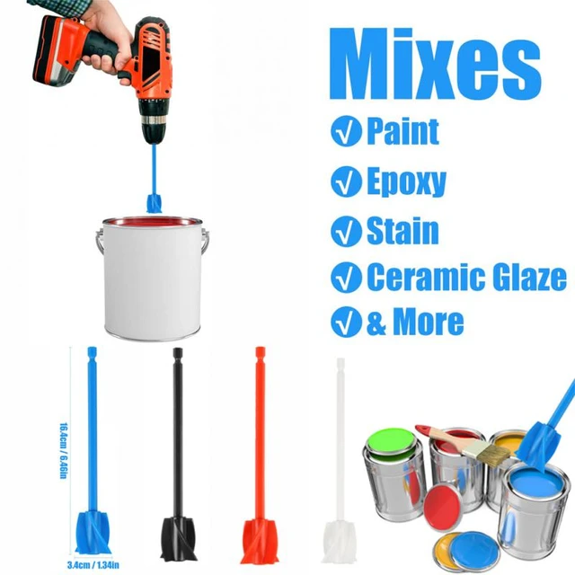 4 Pcs Epoxy Mixer Attachment for Paint,Epoxy Resin,Mud Power Mixer Blade  Drill Tool Mixer Paddle Stirring Rod Mix Epoxy Tools - AliExpress