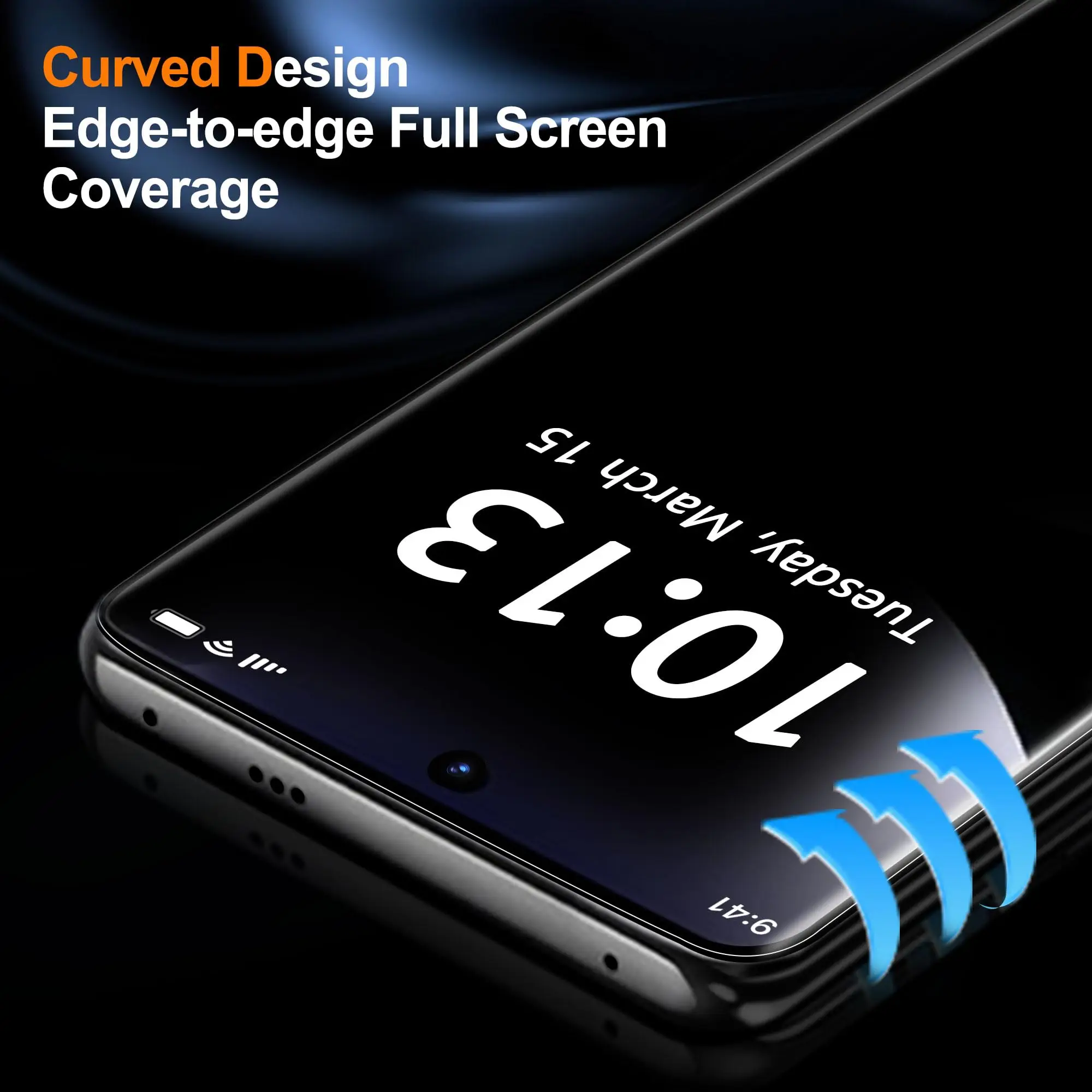 Premium 3D Screen Protector with Side Glue - Tempered Glass, HD Crystal Clarity, 9H Hardness, Anti-Scratch, Case Friendly