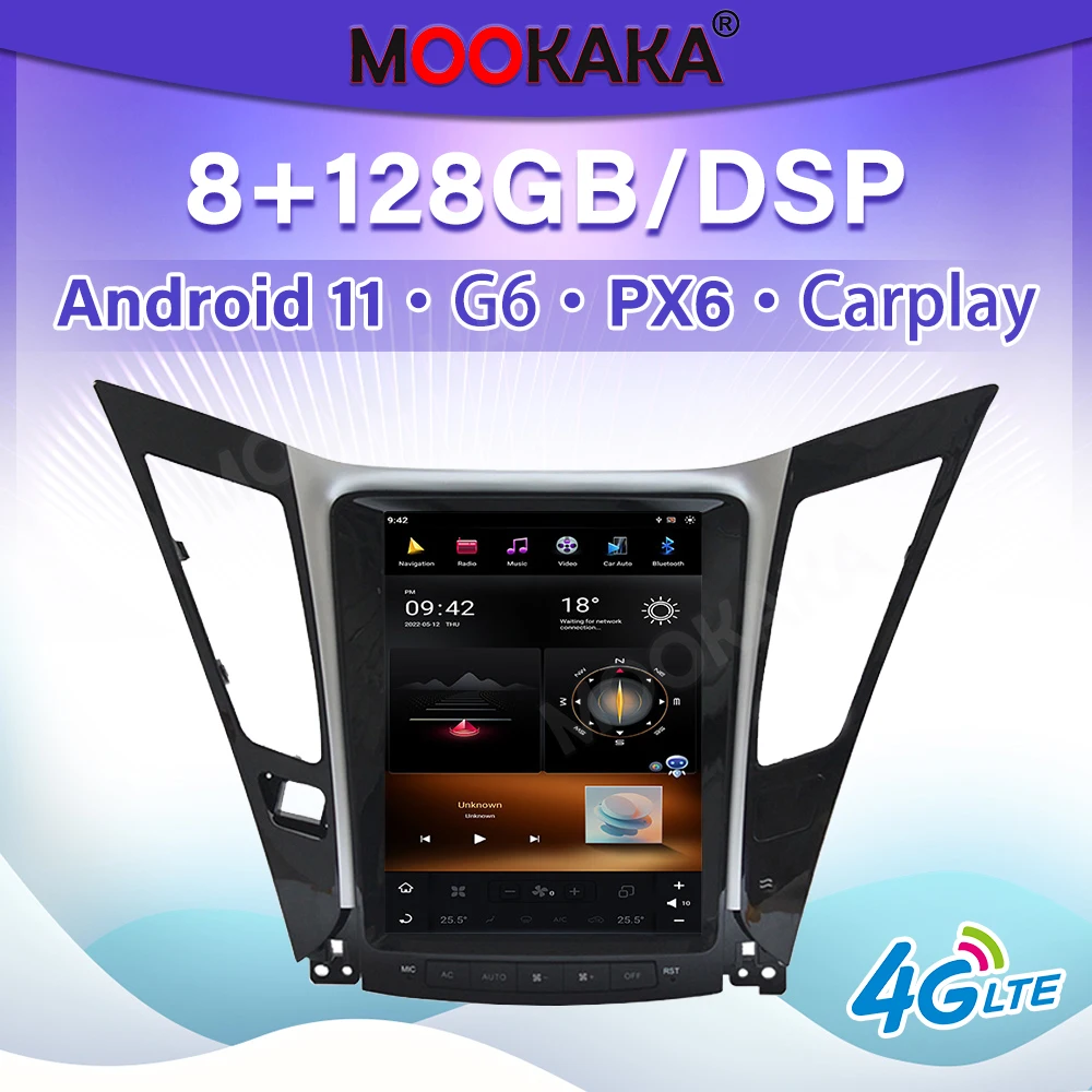 

Andriod11.0 For Hyundai Sonata 8 2012-2014 Tesla Screen Carplay GPS Navigation 8+128G DSP Multimedia Player Auto Audio Head Unit